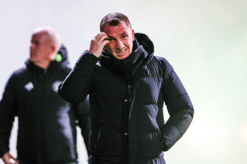 ‘Weak as pi**’ Watch as Brendan Rodgers is caught off guard at Dundee goal