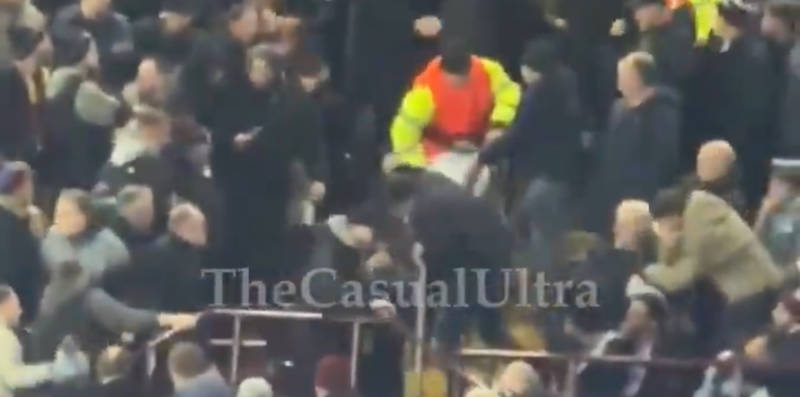 Watch as violence breaks out in Villa Park stands during Celtic clash