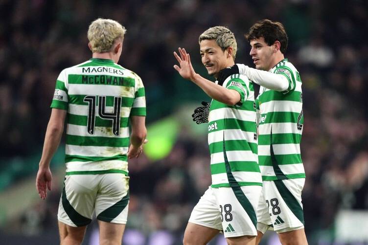 Stand-in centre forward Daizen Maeda’s hat-trick helps Celtic cruise into quarter-finals