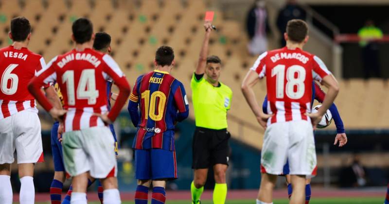 Celtic vs Bayern Munich referee sparked backlash with post-match act and sent off Lionel Messi