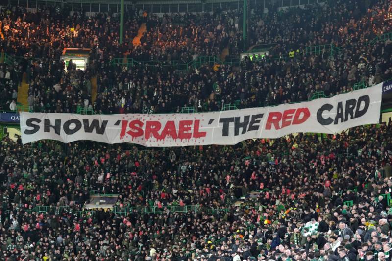 Green Brigade lead huge ‘Show Israel the Red Card’ protest at Celtic vs Bayern Munich