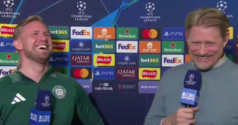 Kasper Schmeichel in awkward interview as dad Peter’s Celtic curse leaves goalkeeper in ‘impossible’ spot