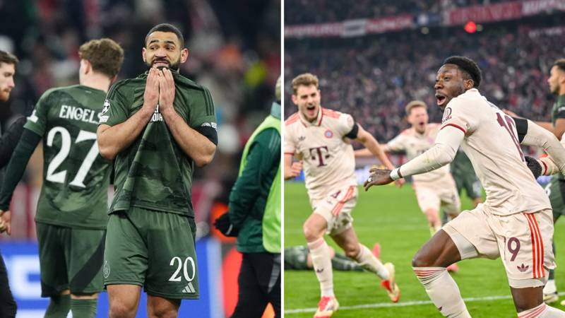 Bayern Munich 1 Celtic 1 (3-2 on Agg): Late heartache as Davies sucker punch sees Hoops crash OUT despite Kuhn Leveller