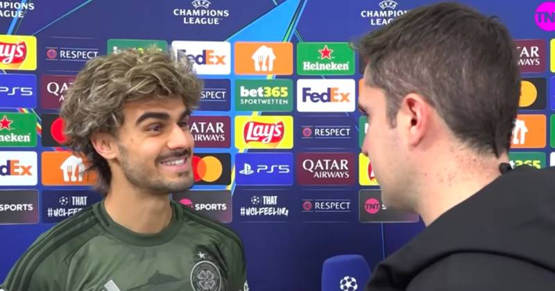 Jota put on the spot as Celtic winger sees TV interview take awkward turn seconds after Bayern heartbreak