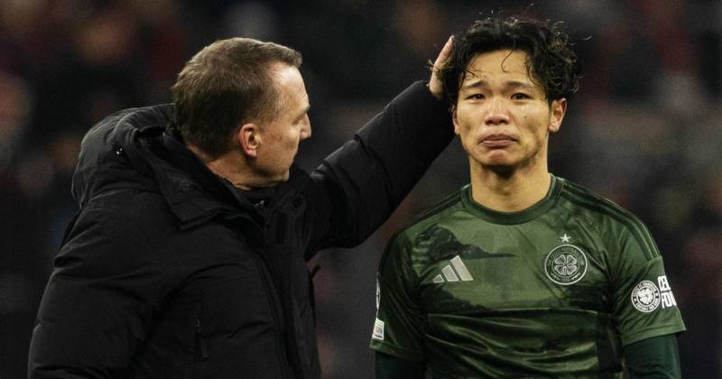 Unseen Reo Hatate moment sums up Celtic heartbreak as Brendan Rodgers consoles tearful star