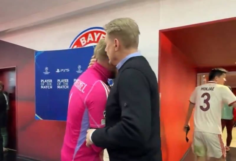 Watch emotional moment Peter Schmeichel consoles son Kasper after Celtic heartbreak