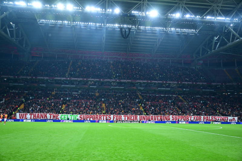 Galatasaray fans thank Celtic supporters for unwavering support for Palestine