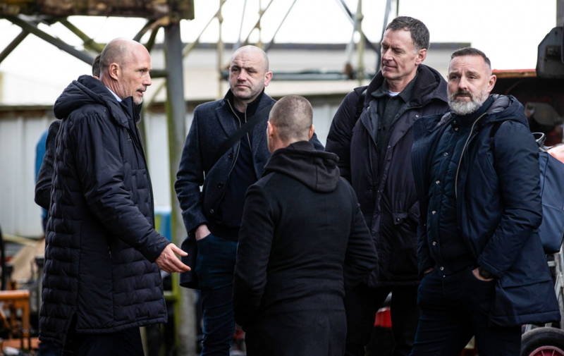 Prime Sutton as he taunts the pom-pom wearing Ibrox cheerleaders