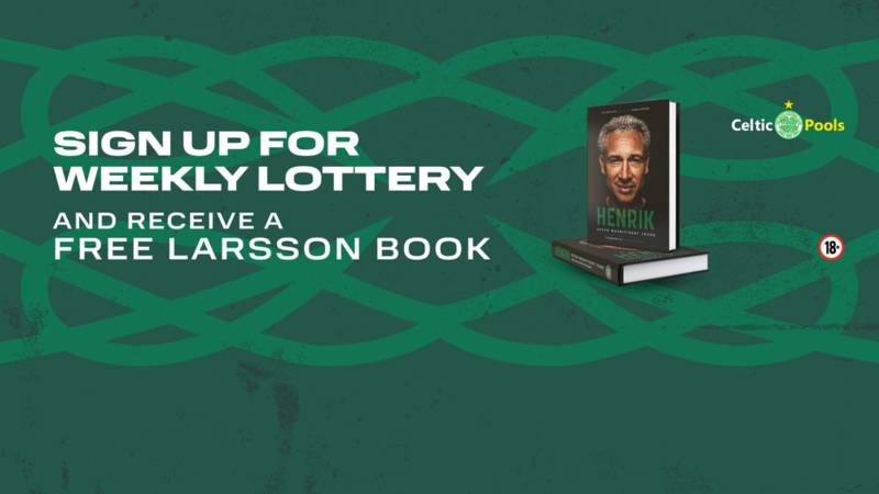 Join Celtic Pools Weekly Lottery and receive a free Larsson book