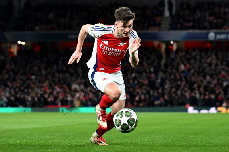 Kieran Tierney flattened by ‘naughty’ challenge from ex-Tottenham star as Arsenal haul Celtic hero out of cold storage