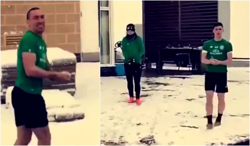 Video: Kieran Tierney and Scott Brown Harass Cameraman With Snowballs