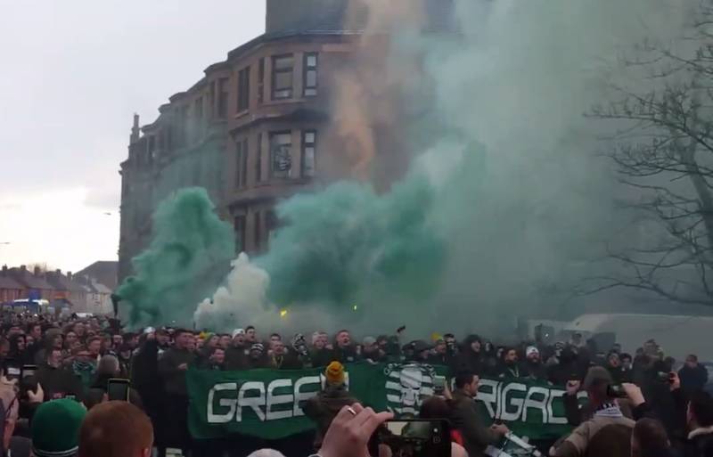 Video: Hundreds of Celtic Fans March Together to Stadium For Rangers Game