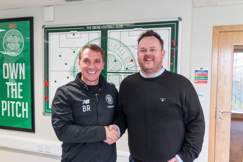 Celtic manager Brendan Rodgers gives up time to help Glasgow Rocks to build solid foundations