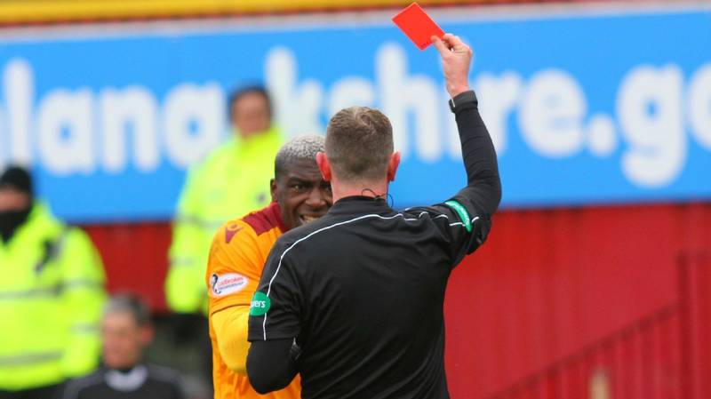 Cedric Kipre sent off as Motherwell hold Celtic to goalless draw