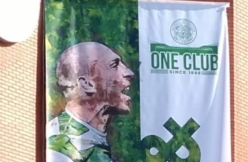 Celtic Unfurl Huge Scott Brown Banner at Entrance of Stadium