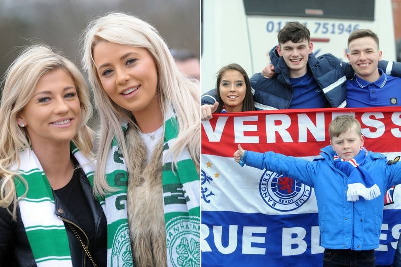 Can you spot yourself? Celtic and Rangers head to Hampden ahead of Scottish Cup clash