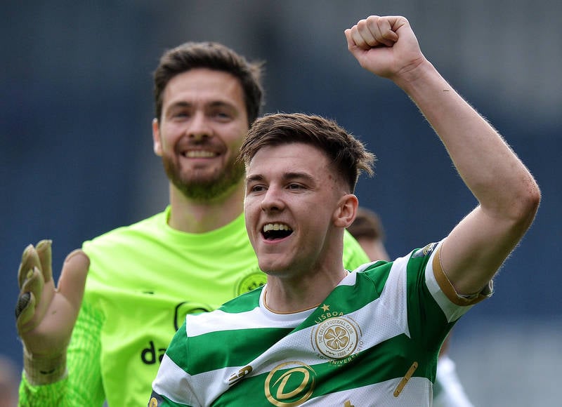 Kieran Tierney won’t join dad in watching Celtic’s Rangers rout