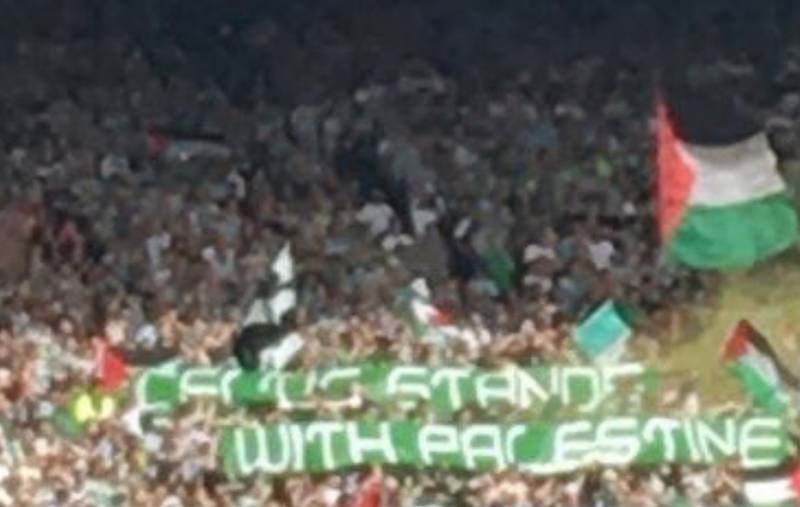 Green Brigade Show Support For Palestine With Cup Final Banner Display