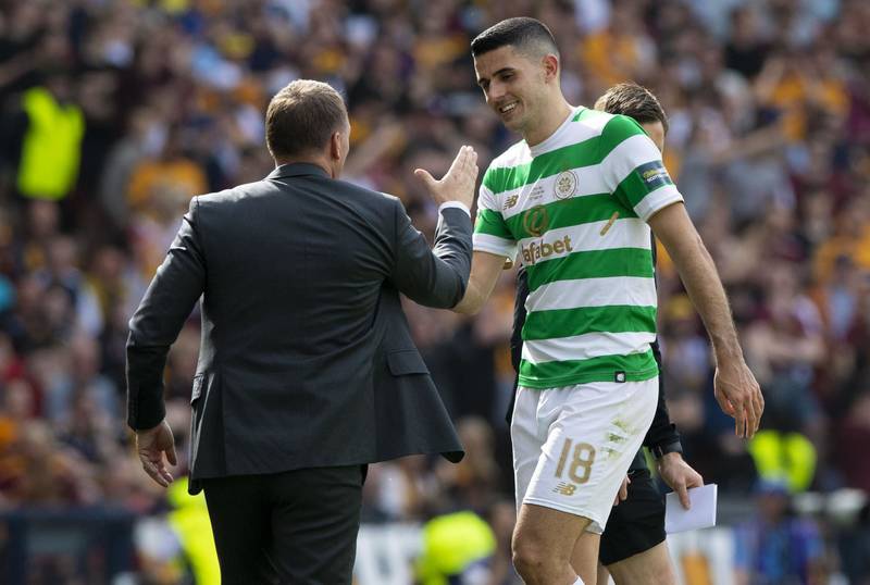 Tom Rogic thanks Brendan Rodgers as he prepares for World Cup