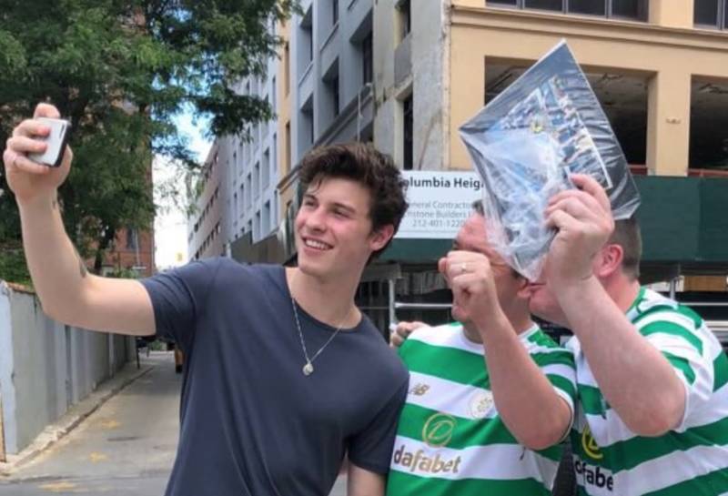 Shawn Mendes is a Celt! Pop Star Stops For Picture With Celtic Fans