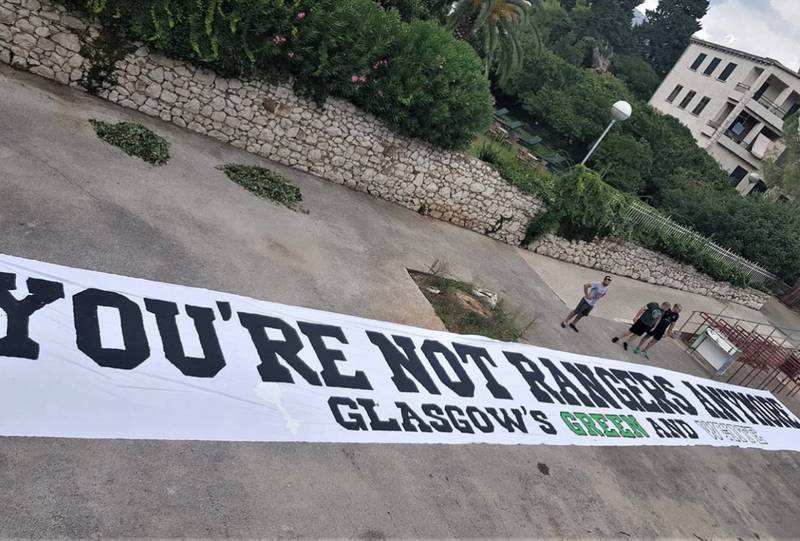 Rangers Fan Says Celtic Supporter Has Had His ‘You’re Not Rangers Anymore’ Banner Taken Off Him