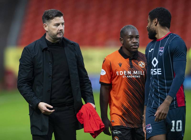 Tam Courts says Jeando Fuchs remains focused on Dundee United amid Celtic and Rangers transfer claim