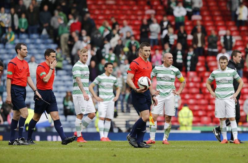 ‘Shouldn’t even be allowed to enter a football stadium again’ ‘absolute travesty’ ‘What’s the point anymore’ Celtic fans hit out at ropey ref Alan Muir