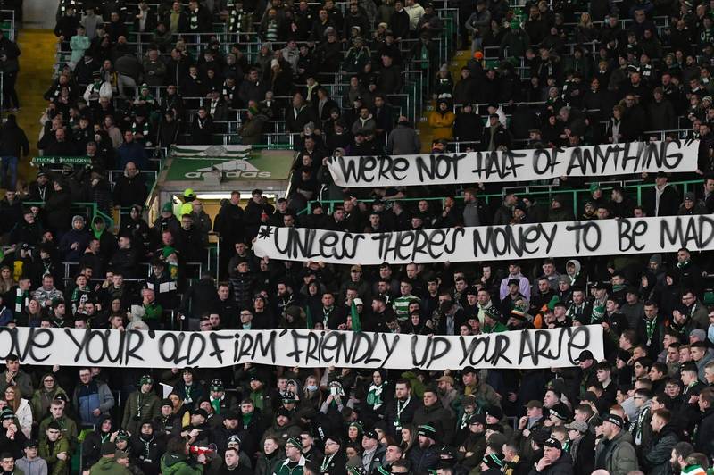 Celtic fans display ‘not half of anything’ banner as club told to shove Rangers Australia friendly