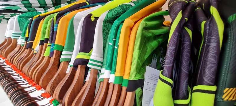 The Celtic shirts available at the Classic Football Shirts pop-up sho in Glasgow