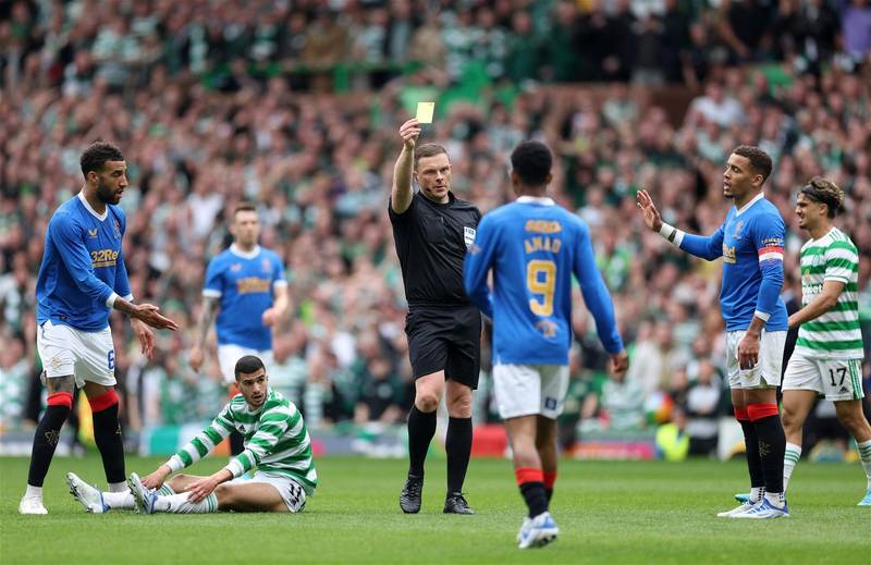 Pictured- how John Beaton moved Celtic almost 10 yards back for a free kick