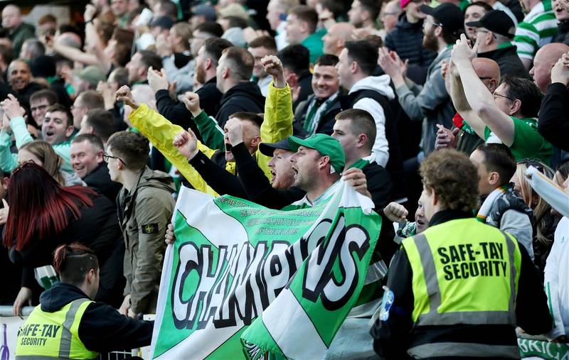 Watch the scenes as fans gather on The Celtic Way to welcome the champions