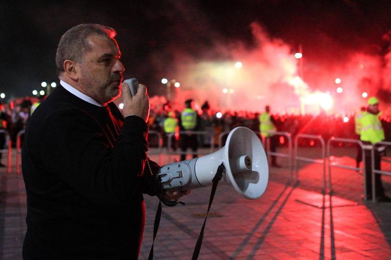 Ange Postecoglou delivers Celtic Park megaphone message for fans as title-winning boss channels inner Kieran Tierney