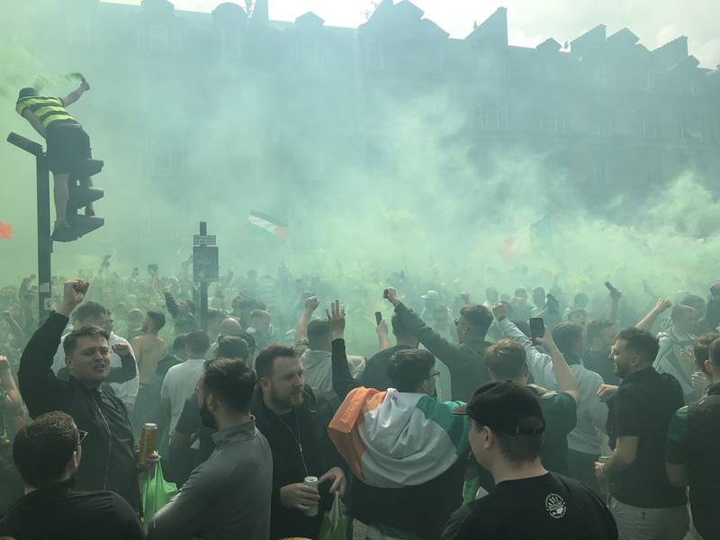 Celtic fans swarm Glasgow city centre for Scottish Premiership title celebrations