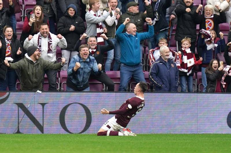 Mixed emotions for Hearts striker Lawrence Shankland after hat-trick against Celtic