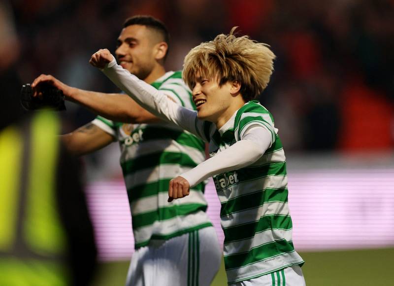 Watch brilliant fan-cam as Kyogo leads Celtic’s post match celebrations