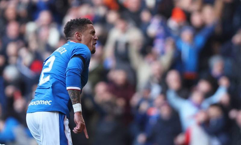 Oli McBurnie reacts to Rangers flashpoint involving James Tavernier in Celtic clash