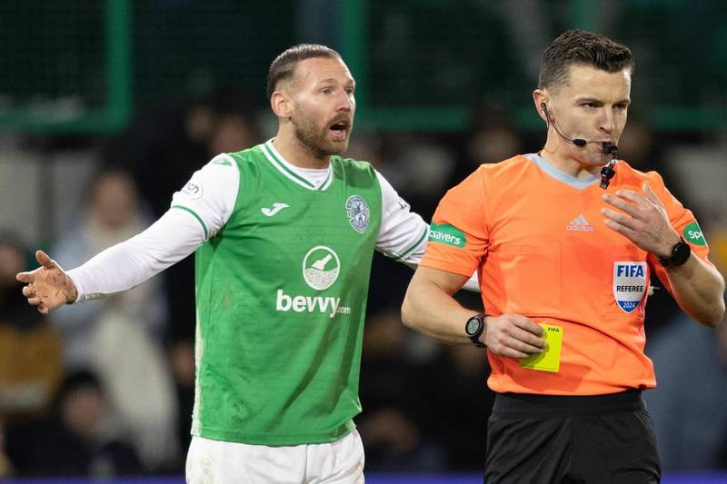 Nick Montgomery fumes over Hibs denied penalty against Celtic that left Martin Boyle with yellow card and an injury