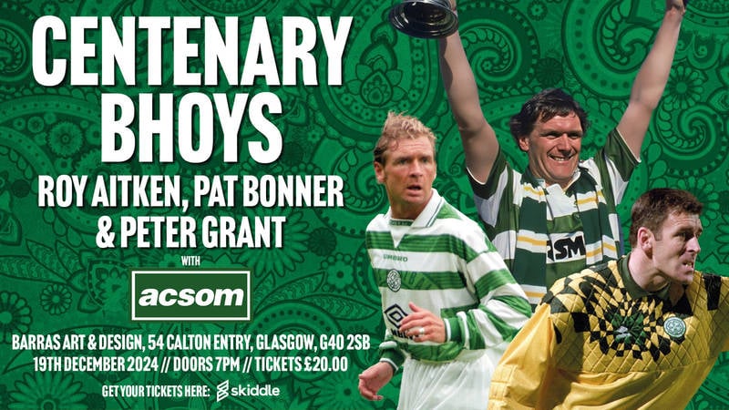 Join THE CENTENARY BHOYS with A Celtic State of Mind and be in with a chance of winning a signed Celtic jersey signed by Aitken, Bonner & Grant