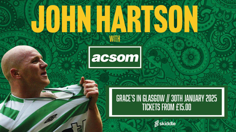 Join John Hartson with A Celtic State of Mind and be in with a chance of winning a Celtic jersey signed by John